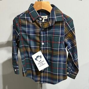 Appaman Kids Plaid Button Down Shirt - Blue, Green, Yellow